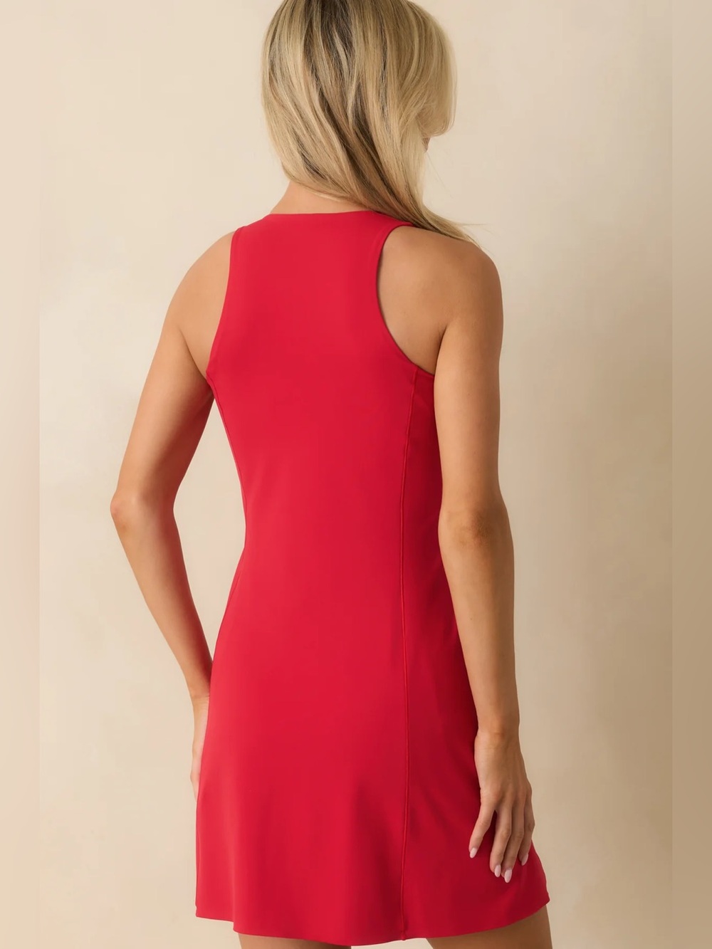 SPANX SHAPE™ RED GET MOVING ZIP FRONT DRESS - Picture 8 of 16